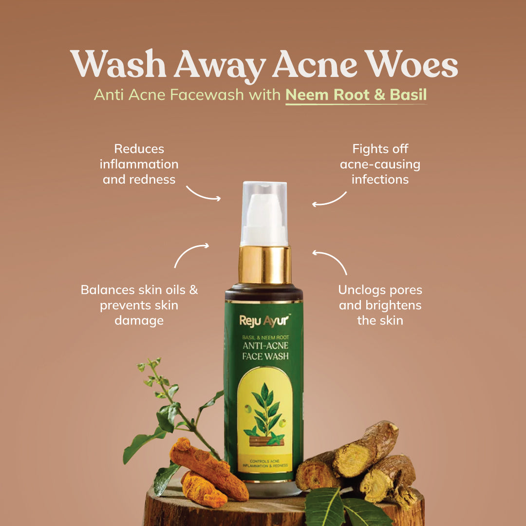 Anti-Acne Face Wash with Basil & Neem Root